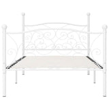 Bed Frame without Mattress with Slatted Base White Metal 90x200 cm 284447