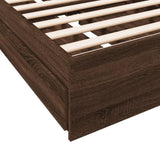 Bed Frame with Drawers without Mattress Brown Oak 90x190 cm Single 3280712