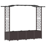 Raised Bed with Trellis and Roof Brown 204 x 40 x 141 cm PP 42032508