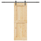 Sliding Door with Hardware Set 80x210 cm Solid Wood Pine 3332707