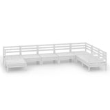 8 Piece Garden Lounge Set Solid Wood Pine White 3082985