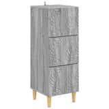Drawer Cabinet Grey Sonoma 33 x 34.5 x 90 cm Engineered Wood 895081