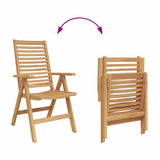 Chair Folding 8 pcs Brown 64.5 x 52 x 108 cm Solid Teak Wood 3376033