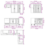 Kitchen Unit PORTO 8 pcs Black Engineered Wood 3438498