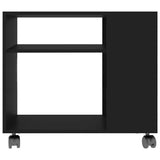 Side Table Black 70x35x55 cm Engineered Wood 802121