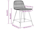 Bar Stool 2 pcs Natural 44 x 54 x 96 cm Rattan and Steel 42033208