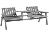 2-Seater Garden Bench Antique Loveseat for Yard, Lawn, Porch, Patio, Steel, Grey T3398P318623