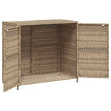 Garden Storage Cabinet Beige 83x45x76 cm Poly Rattan 365546