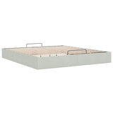 Ottoman Bed Frame No Mattress Light Grey Super King Velvet 3311003