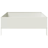 ZNTS Garden Raised Bed White 100x100x25 cm Steel 851032