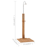 Garden Shower 75x75x210 cm Solid Teak Wood 312276