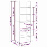 Book Cabinet Old Wood 60 x 35 x 180 cm Engineered Wood 875021