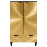 Side Cabinet Black and Gold 60 x 33.5 x 100 cm Solid Mango Wood 4017858