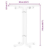 ZNTS Dining Table White Ø60x110 cm Engineered Wood and Steel 4008300