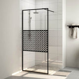 151030 Walk-in Shower Wall with Clear ESG Glass 100x195 cm Black