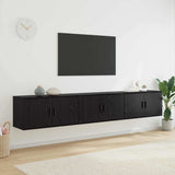 Wall-mounted TV Cabinet Set 3 pcs Black Oak 80 x 34.5 x 40 cm 3415599