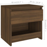 ZNTS Bedside Cabinets 2 pcs Brown Oak 40x30x39 cm Engineered Wood 815134