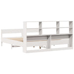 Bookcase Bed without Mattress White 180x200 cm Super King Solid Wood Pine 3322979
