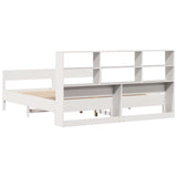 Bookcase Bed without Mattress White 180x200 cm Super King Solid Wood Pine 3322979