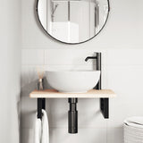 Basin Shelf Wall Mounted Steel and Solid Wood Oak 3302333