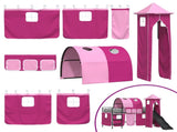 Kids'Bunk Bed Frame Plain Black and Pink 90 x 200 cm Metal 42020888