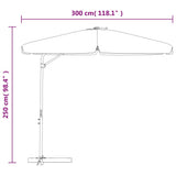 Garden Parasol with Steel Pole 300 cm Bordeaux Red 47316