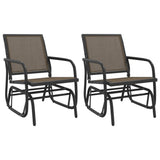 Garden Glider Chairs 2 pcs Brown 61x76x87 cm Textilene&Steel 362713