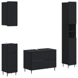 4 Piece Bathroom Cabinet Set ZWOLLE Black Engineered Wood 3417919
