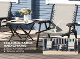 Three-Piece Garden Table and Chair Set - Dark Grey T3398P317837