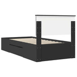 Bed Frame with Headboard Black 80 x 200 cm Engineered Wood 3408810