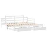Daybed with Trundle and Drawers without Mattress White 80x200 cm 3302240