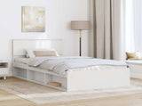 Bed Frame with Headboard White 100 x 200 cm Solid Pine Wood 3410636