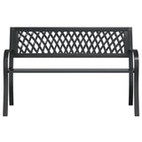 Garden Bench Black 120 cm Steel 366541