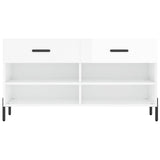 Shoe Bench High Gloss White 102x35x55 cm Engineered Wood 829750
