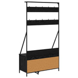 Clothes Rack Black Oak 100 x 41 x 184 cm Engineered Wood 882891