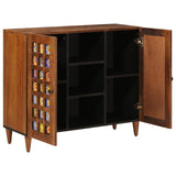 Sideboard with Shelf Walnut 90 x 33.5 x 75 cm Solid Mango Wood 4018252