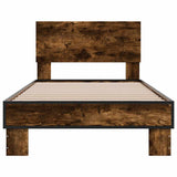 Bed Frame without Mattress Smoked Oak 75x190 cm Small Single 845814