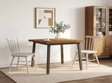 80 x 80 x 75 cm Solid Acacia Wood Natural and Coffee Square 937617