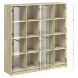 Bookcase with Doors Sonoma Oak 136x37x142 cm Engineered Wood 3206519