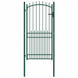 146397 Fence Gate "EMMEN" with Spikes Steel 104x147 cm Green