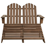 Garden Chair Brown Solid Fir Wood 2-seater Detachable 315911