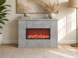 Electric Fireplace Concrete 47 x 18 x 48 cm Engineered wood 8021066
