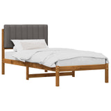 Bed Frame with Upholstered Headboard Natural and Light Grey 904197