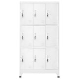 Locker Cabinet with 9 Compartments Steel 90x45x180 cm Grey 20157