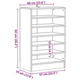 808945 Shoe Cabinet White 60x35x92 cm Engineered Wood