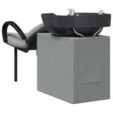 Shampoo Chair Light Grey and Black 63 x 141 x 92 cm Fabric 42009073