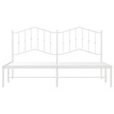 Metal Bed Frame without Mattress with Headboard White 183x213cm 373843