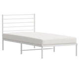 Metal Bed Frame without Mattress with Headboard White 80x200cm 352359
