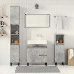 3 Piece Bathroom Furniture Set Concrete Grey Engineered Wood 3324957