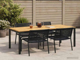 Garden Dinner Table White and Black 147 x 88.5 x 75 cm 901766